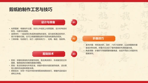 红色复古风中国非物质文化遗产——剪纸PPT模板
