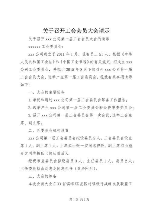 关于召开工会会员大会请示.docx