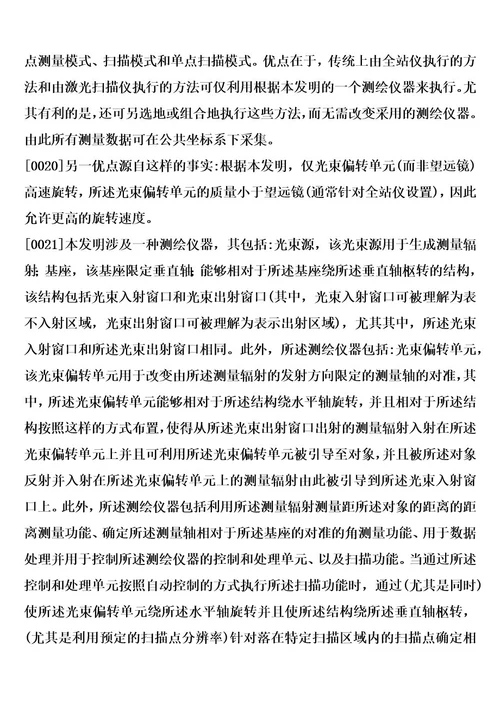 具有扫描功能和单点测量模式的测绘仪器的制造方法