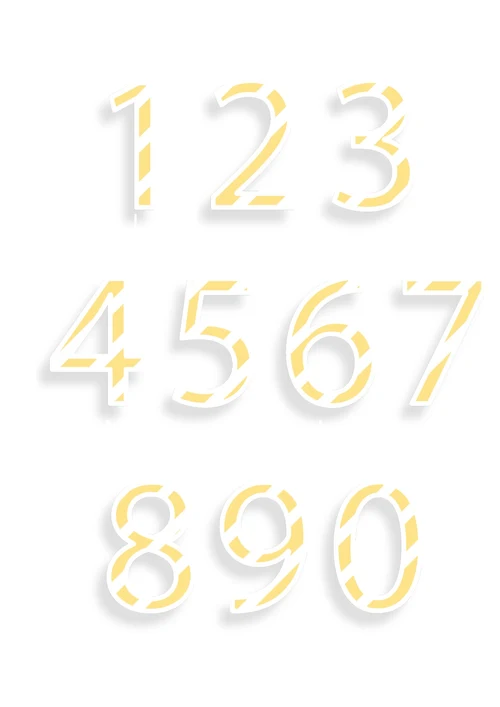 金黄色立体0-9数字免扣素材