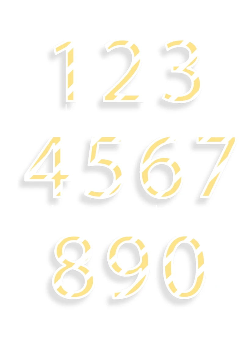 金黄色立体0-9数字免扣素材