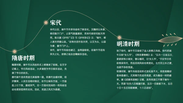 墨绿色端午佳节节日介绍通用PPT模板