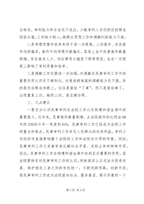 县法院民事审判工作调查情况汇报 (3).docx