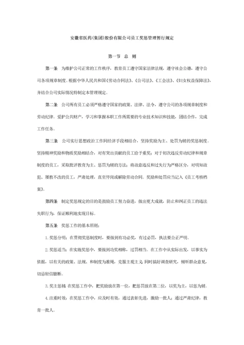 某集团公司员工奖惩管理暂行规定.docx