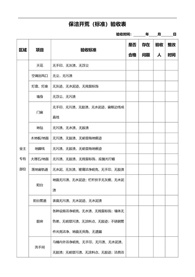 简约风通用保洁开荒