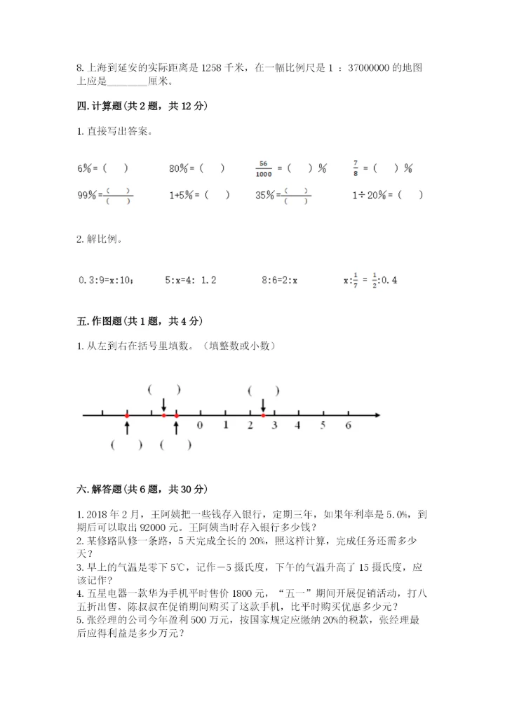 人教版六年级下册数学期末测试卷精品【考点梳理】.docx