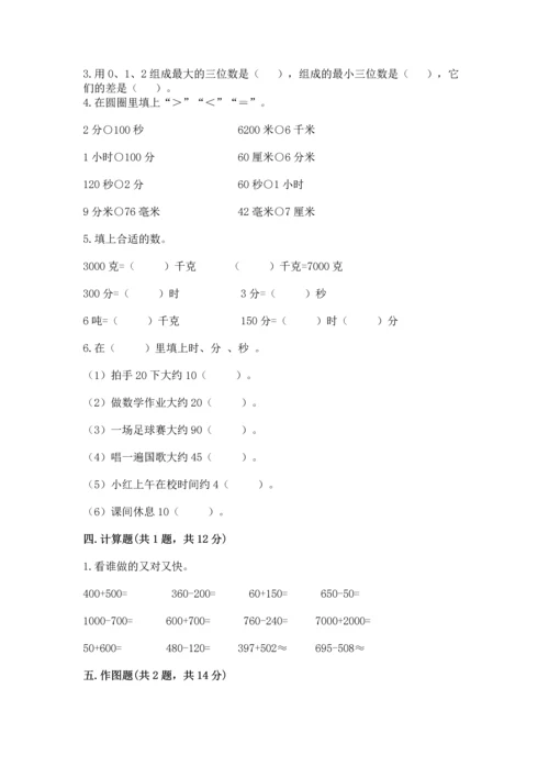 人教版三年级上册数学期中测试卷精品【基础题】.docx