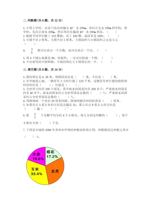 小学数学六年级上册期末模拟卷附答案【考试直接用】.docx