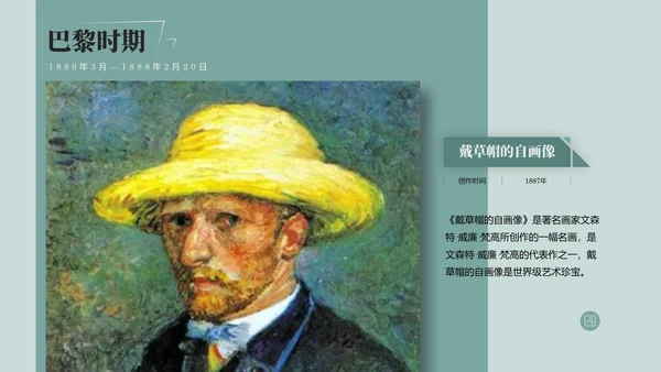 复古风展梵高画展ppt模板
