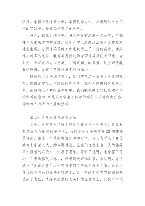 大学辅导员培训总结.docx