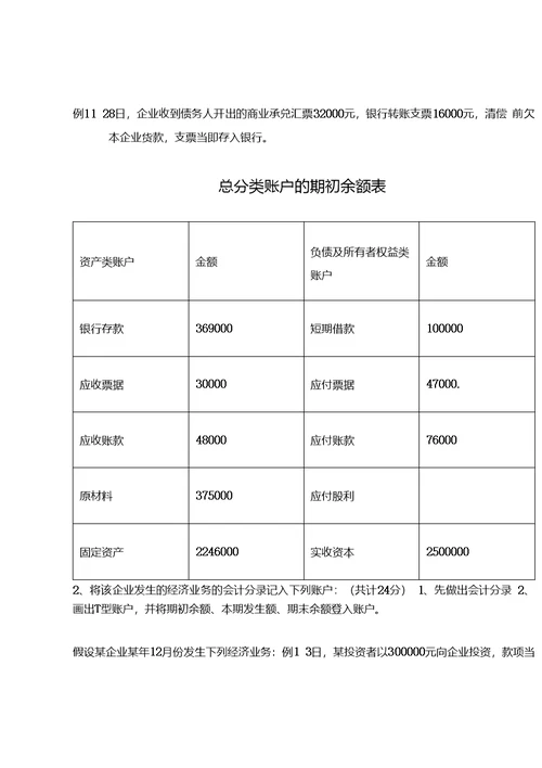 一年级第三次月考基础会计试卷