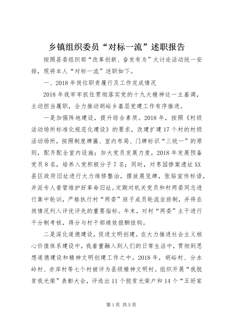 乡镇组织委员“对标一流”述职报告.docx