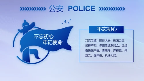 蓝色大气民警年终工作总结动态PPT