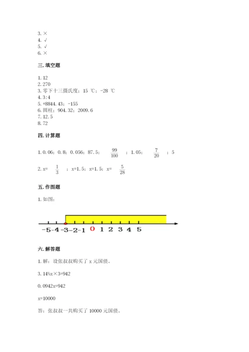 贵南县六年级下册数学期末测试卷（巩固）.docx