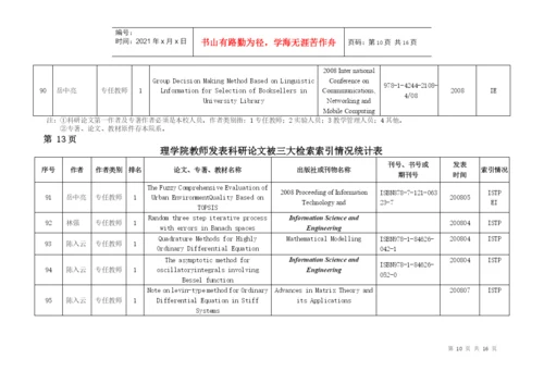 理学院教师发表科研论文被三大检索索引情况统计表.docx