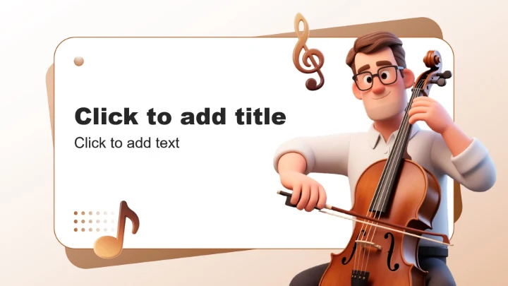 棕色3D风音乐课件教学设计公开课PPT主题模板