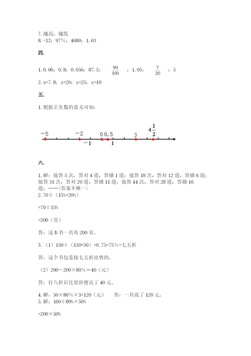 小学数学六年级下册竞赛试题附答案【培优b卷】.docx