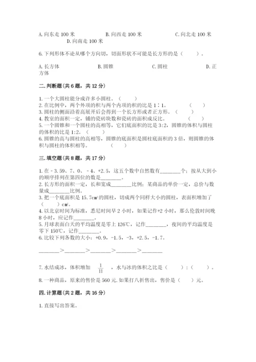 衡水市小升初数学测试卷学生专用.docx