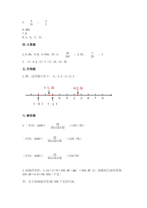 六年级下册数学期末测试卷及答案【易错题】.docx