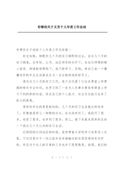 有哪些关于文员个人年度工作总结.docx