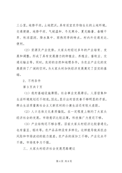太家头村经济社会发展调研报告.docx