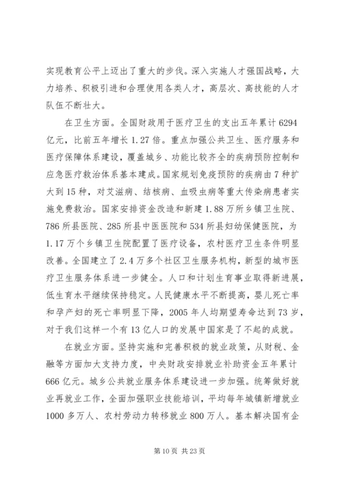 在十一届全国人大一次会议上的政府工作报告.docx