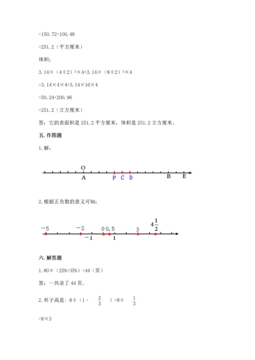 人教版六年级下册数学期末测试卷及精品答案.docx