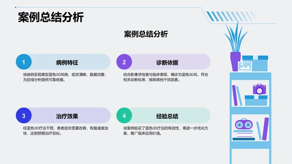 蓝色3D风病例汇报PPT