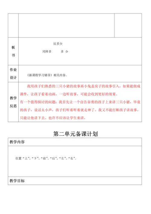人教版小学数学一年级上册电子备课(全册).docx
