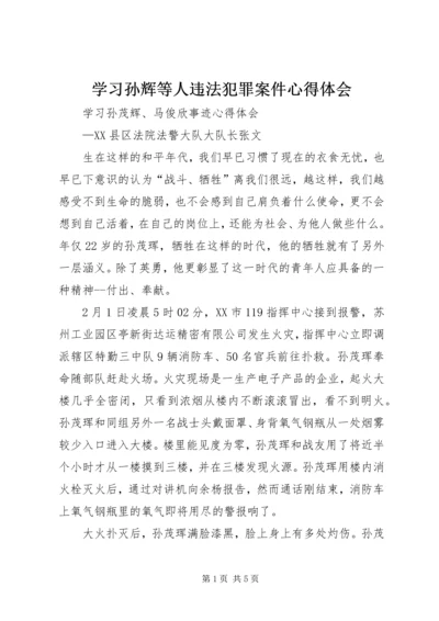 学习孙辉等人违法犯罪案件心得体会 (4).docx