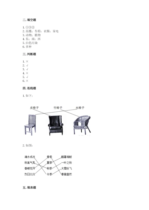 教科版二年级上册科学期末测试卷【研优卷】.docx