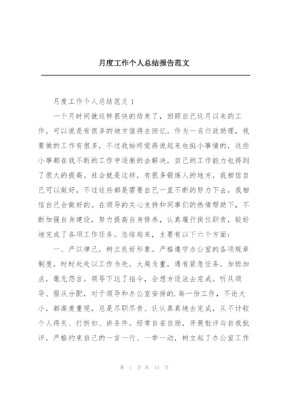 月度工作个人总结报告范文.docx