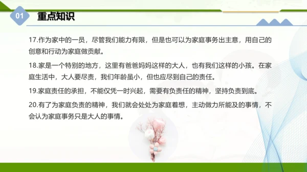 四年级上册道德与法治第二单元：为父母分担 单元总复习课件（共25张PPT）