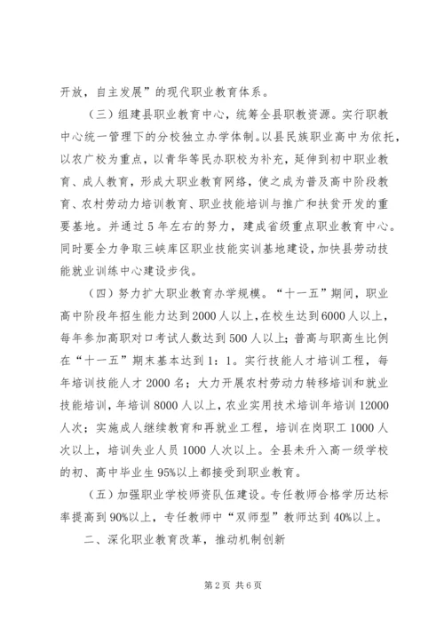 县职业教育发展工作意见.docx