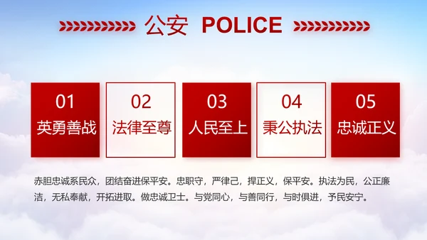 红色公安警察工作汇报报告动态PPT
