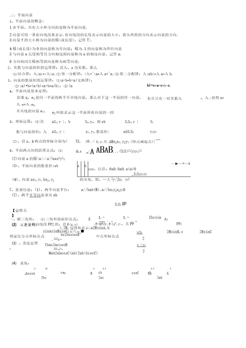 高中数学学业水平考试知识点汇总