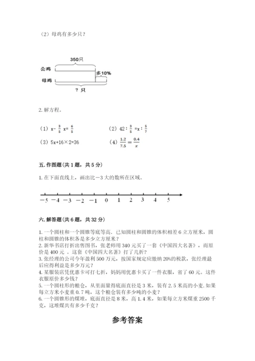 北京市西城区六年级下册数学期末测试卷（考点梳理）.docx