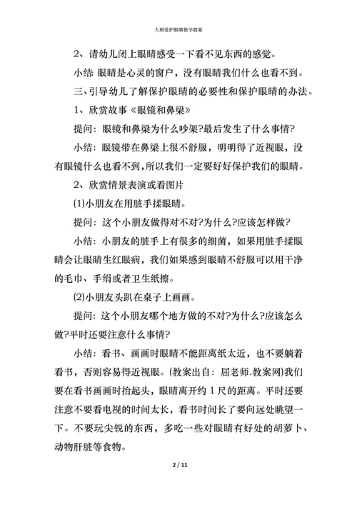 大班爱护眼睛教学教案.docx