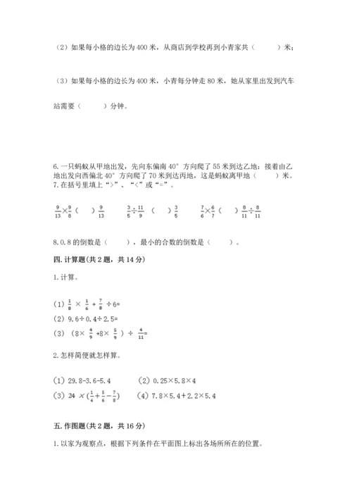 人教版六年级上册数学 期中测试卷加答案下载.docx