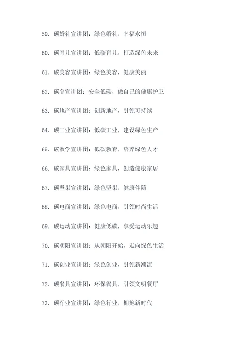 低碳宣讲团名称和口号简短