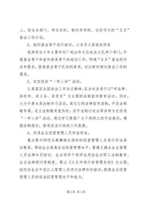 文化局年度普法工作计划.docx