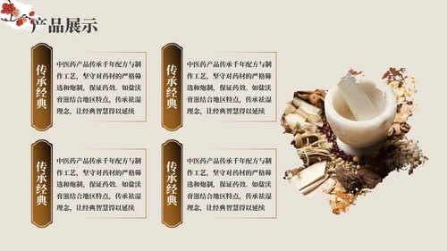 棕色中医药产品介绍PPT模板