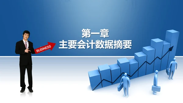 蓝色2019年度财务数据分析报告PPT
