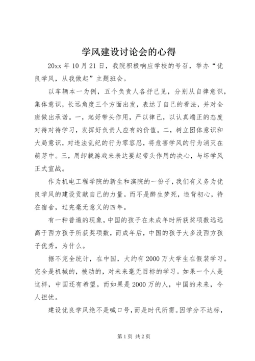 学风建设讨论会的心得.docx