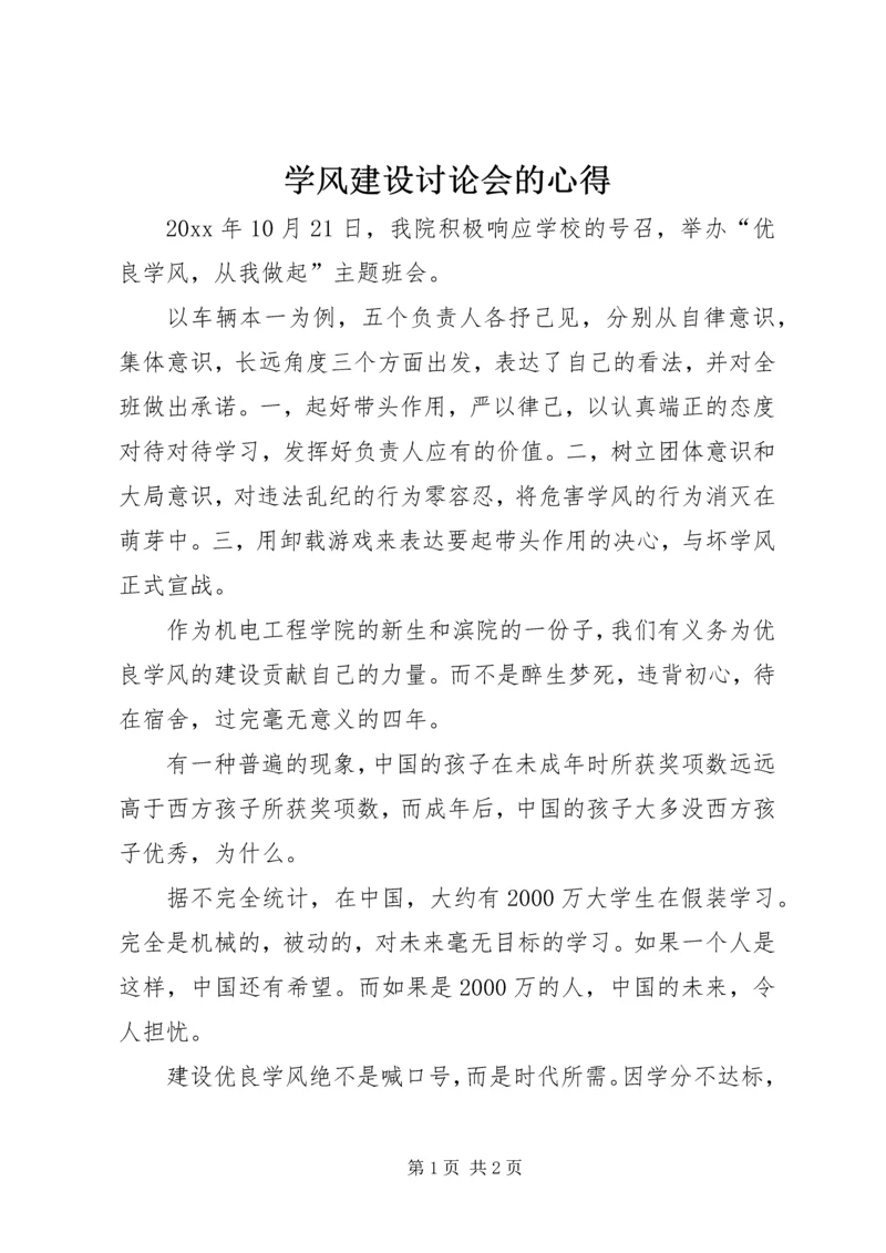 学风建设讨论会的心得.docx