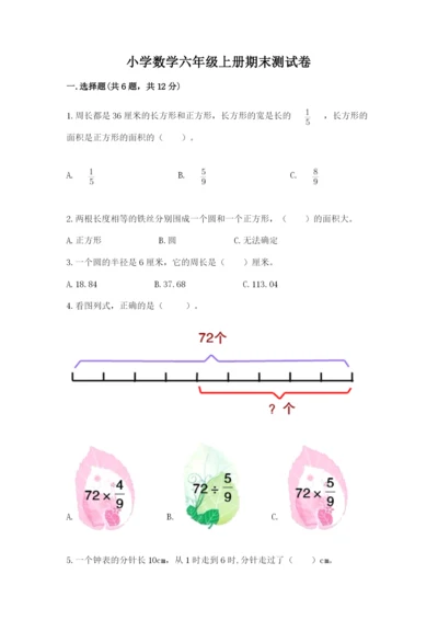 小学数学六年级上册期末测试卷含答案【黄金题型】.docx