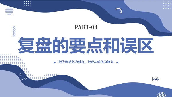蓝色简约几何图形如何做好复盘工作培训PPT