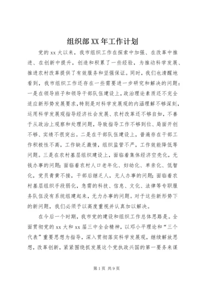 组织部XX年工作计划 (2).docx