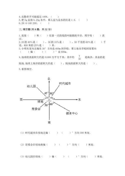 人教版六年级上册数学期末检测卷及完整答案【有一套】.docx