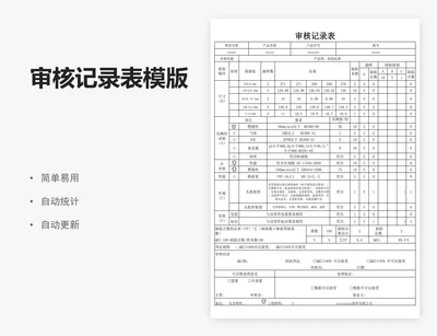 审核记录表模版